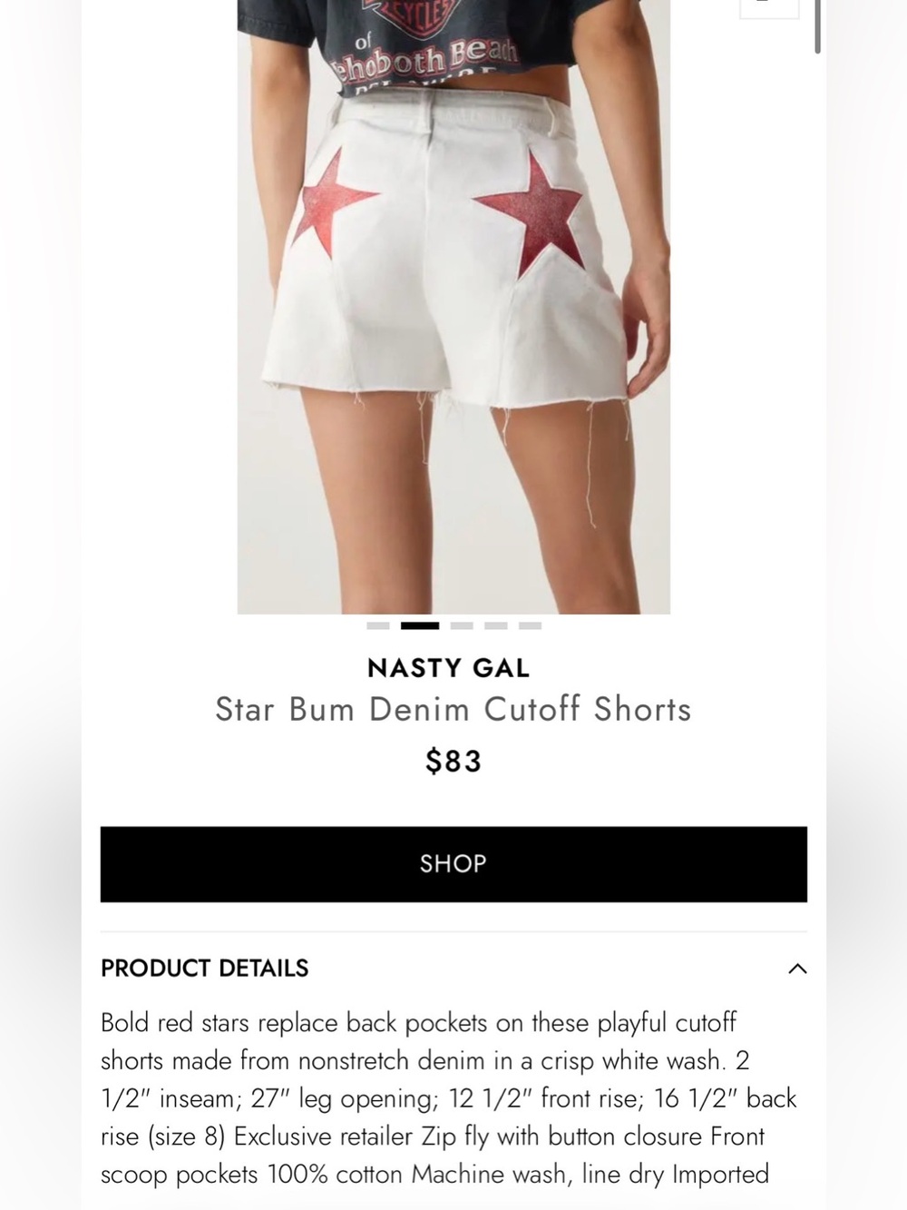 Nasty Gal Star Bum Denim Cutoff Shorts - Picture 4 of 7